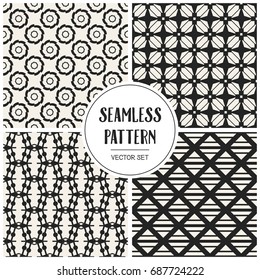 Abstract concept vector monochrome geometric pattern. Black and white minimal background. Creative illustration template. Seamless stylish texture. For wallpaper, surface, web design, textile, decor