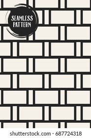 Abstract concept vector monochrome geometric pattern. Black and white minimal background. Creative illustration template. Seamless stylish texture. For wallpaper, surface, web design, textile, decor