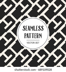 Abstract concept vector monochrome geometric pattern. Black and white minimal background. Creative illustration template. Seamless stylish texture. For wallpaper, surface, web design, textile, decor