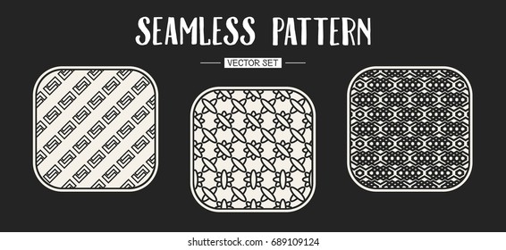 Abstract concept vector monochrome geometric pattern. Black and white minimal background. Creative illustration template. Seamless stylish texture. For wallpaper, surface, web design, textile, decor