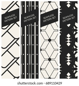 Abstract concept vector monochrome geometric pattern. Black and white minimal background. Creative illustration template. Seamless stylish texture. For wallpaper, surface, web design, textile, decor