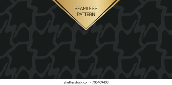 Abstract concept vector monochrome geometric pattern. Dark blue, gold minimal background. Creative illustration template. Seamless stylish texture. For wallpaper, surface, web design, textile, decor