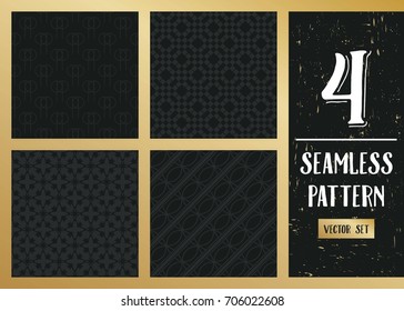 Abstract concept vector monochrome geometric pattern. Dark blue, gold minimal background. Creative illustration template. Seamless stylish texture. For wallpaper, surface, web design, textile, decor