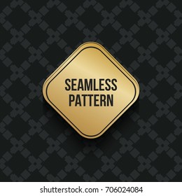 Abstract concept vector monochrome geometric pattern. Dark blue, gold minimal background. Creative illustration template. Seamless stylish texture. For wallpaper, surface, web design, textile, decor