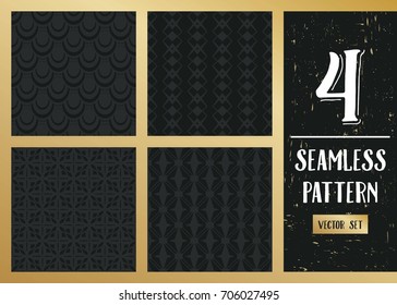 Abstract concept vector monochrome geometric pattern. Dark blue, gold minimal background. Creative illustration template. Seamless stylish texture. For wallpaper, surface, web design, textile, decor