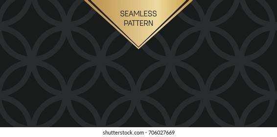 Abstract concept vector monochrome geometric pattern. Dark blue, gold minimal background. Creative illustration template. Seamless stylish texture. For wallpaper, surface, web design, textile, decor