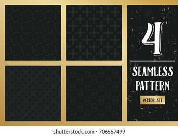 Abstract concept vector monochrome geometric pattern. Dark blue, gold minimal background. Creative illustration template. Seamless stylish texture. For wallpaper, surface, web design, textile, decor
