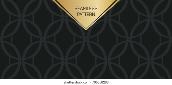 Abstract concept vector monochrome geometric pattern. Dark blue, gold minimal background. Creative illustration template. Seamless stylish texture. For wallpaper, surface, web design, textile, decor