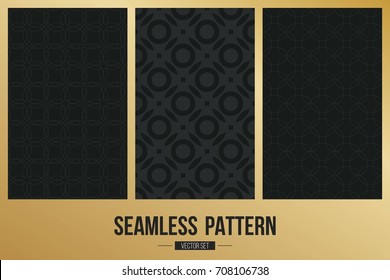 Abstract concept vector monochrome geometric pattern. Dark blue, gold minimal background. Creative illustration template. Seamless stylish texture. For wallpaper, surface, web design, textile, decor