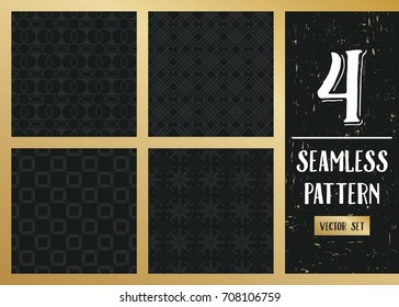 Abstract concept vector monochrome geometric pattern. Dark blue, gold minimal background. Creative illustration template. Seamless stylish texture. For wallpaper, surface, web design, textile, decor