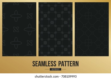 Abstract concept vector monochrome geometric pattern. Dark blue, gold minimal background. Creative illustration template. Seamless stylish texture. For wallpaper, surface, web design, textile, decor