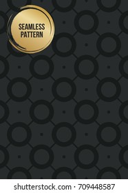 Abstract concept vector monochrome geometric pattern. Dark blue, gold minimal background. Creative illustration template. Seamless stylish texture. For wallpaper, surface, web design, textile, decor