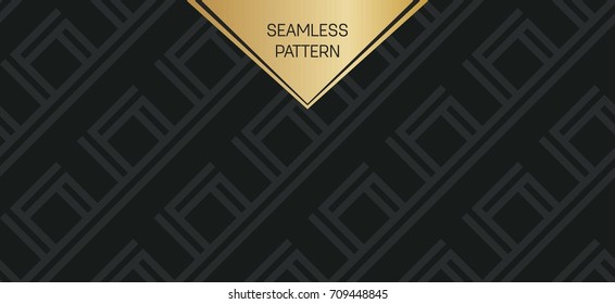 Patrón geométrico monocromo de Vector de concepto Abstractas. Azul oscuro, fondo mínimo de oro. Plantilla de ilustración creativa. Textura elegante sin costuras. Para el Fondo de pantalla, superficie, Diseño web, materia textil, decoración