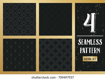 Abstract concept vector monochrome geometric pattern. Dark blue, gold minimal background. Creative illustration template. Seamless stylish texture. For wallpaper, surface, web design, textile, decor