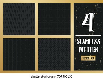 Abstract concept vector monochrome geometric pattern. Dark blue, gold minimal background. Creative illustration template. Seamless stylish texture. For wallpaper, surface, web design, textile, decor
