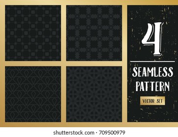 Abstract concept vector monochrome geometric pattern. Dark blue, gold minimal background. Creative illustration template. Seamless stylish texture. For wallpaper, surface, web design, textile, decor