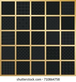 Abstract concept vector monochrome geometric pattern. Dark blue, gold minimal background. Creative illustration template. Seamless stylish texture. For wallpaper, surface, web design, textile, decor