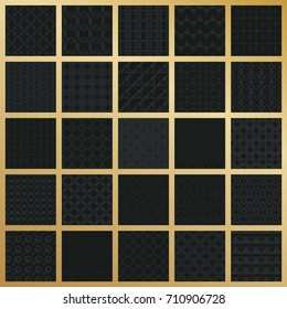 Abstract concept vector monochrome geometric pattern. Dark blue, gold minimal background. Creative illustration template. Seamless stylish texture. For wallpaper, surface, web design, textile, decor