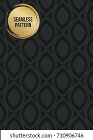 Abstract concept vector monochrome geometric pattern. Dark blue, gold minimal background. Creative illustration template. Seamless stylish texture. For wallpaper, surface, web design, textile, decor