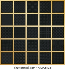 Abstract concept vector monochrome geometric pattern. Dark blue, gold minimal background. Creative illustration template. Seamless stylish texture. For wallpaper, surface, web design, textile, decor