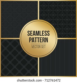 Abstract concept vector monochrome geometric pattern. Dark blue, gold minimal background. Creative illustration template. Seamless stylish texture. For wallpaper, surface, web design, textile, decor