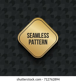 Abstract concept vector monochrome geometric pattern. Dark blue, gold minimal background. Creative illustration template. Seamless stylish texture. For wallpaper, surface, web design, textile, decor