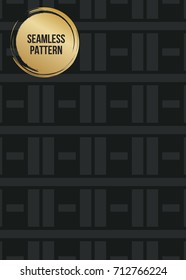 Abstract concept vector monochrome geometric pattern. Dark blue, gold minimal background. Creative illustration template. Seamless stylish texture. For wallpaper, surface, web design, textile, decor