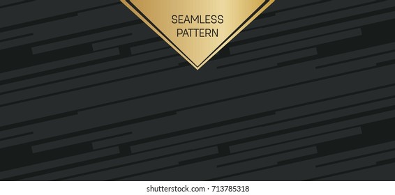 Abstract concept vector monochrome geometric pattern. Dark blue, gold minimal background. Creative illustration template. Seamless stylish texture. For wallpaper, surface, web design, textile, decor