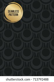 Abstract concept vector monochrome geometric pattern. Dark blue, gold minimal background. Creative illustration template. Seamless stylish texture. For wallpaper, surface, web design, textile, decor