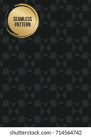 Abstract concept vector monochrome geometric pattern. Dark blue, gold minimal background. Creative illustration template. Seamless stylish texture. For wallpaper, surface, web design, textile, decor