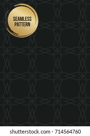 Abstract concept vector monochrome geometric pattern. Dark blue, gold minimal background. Creative illustration template. Seamless stylish texture. For wallpaper, surface, web design, textile, decor