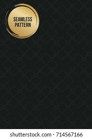 Abstract concept vector monochrome geometric pattern. Dark blue, gold minimal background. Creative illustration template. Seamless stylish texture. For wallpaper, surface, web design, textile, decor