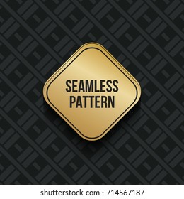 Abstract concept vector monochrome geometric pattern. Dark blue, gold minimal background. Creative illustration template. Seamless stylish texture. For wallpaper, surface, web design, textile, decor