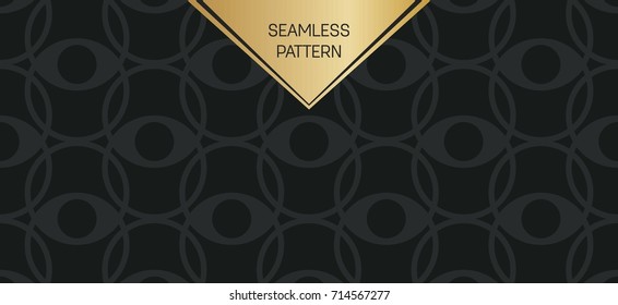 Abstract concept vector monochrome geometric pattern. Dark blue, gold minimal background. Creative illustration template. Seamless stylish texture. For wallpaper, surface, web design, textile, decor