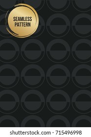 Abstract concept vector monochrome geometric pattern. Dark blue, gold minimal background. Creative illustration template. Seamless stylish texture. For wallpaper, surface, web design, textile, decor