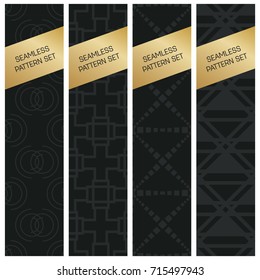 Abstract concept vector monochrome geometric pattern. Dark blue, gold minimal background. Creative illustration template. Seamless stylish texture. For wallpaper, surface, web design, textile, decor