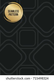 Abstract concept vector monochrome geometric pattern. Dark blue, gold minimal background. Creative illustration template. Seamless stylish texture. For wallpaper, surface, web design, textile, decor