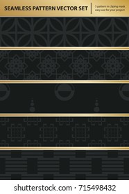 Abstract concept vector monochrome geometric pattern. Dark blue, gold minimal background. Creative illustration template. Seamless stylish texture. For wallpaper, surface, web design, textile, decor