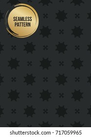 Abstract concept vector monochrome geometric pattern. Dark blue, gold minimal background. Creative illustration template. Seamless stylish texture. For wallpaper, surface, web design, textile, decor
