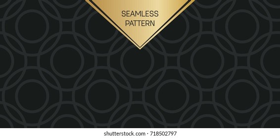 Abstract concept vector monochrome geometric pattern. Dark blue, gold minimal background. Creative illustration template. Seamless stylish texture. For wallpaper, surface, web design, textile, decor