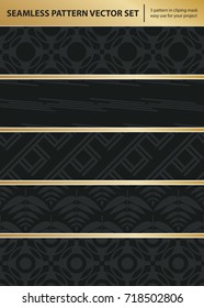 Abstract concept vector monochrome geometric pattern. Dark blue, gold minimal background. Creative illustration template. Seamless stylish texture. For wallpaper, surface, web design, textile, decor