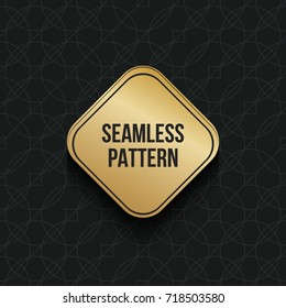 Abstract concept vector monochrome geometric pattern. Dark blue, gold minimal background. Creative illustration template. Seamless stylish texture. For wallpaper, surface, web design, textile, decor
