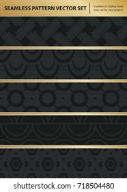 Abstract concept vector monochrome geometric pattern. Dark blue, gold minimal background. Creative illustration template. Seamless stylish texture. For wallpaper, surface, web design, textile, decor