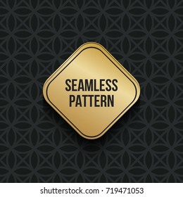 Abstract concept vector monochrome geometric pattern. Dark blue, gold minimal background. Creative illustration template. Seamless stylish texture. For wallpaper, surface, web design, textile, decor