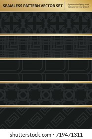 Abstract concept vector monochrome geometric pattern. Dark blue, gold minimal background. Creative illustration template. Seamless stylish texture. For wallpaper, surface, web design, textile, decor