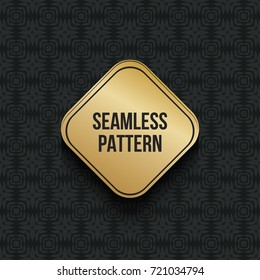 Abstract concept vector monochrome geometric pattern. Dark blue, gold minimal background. Creative illustration template. Seamless stylish texture. For wallpaper, surface, web design, textile, decor
