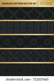 Abstract concept vector monochrome geometric pattern. Dark blue, gold minimal background. Creative illustration template. Seamless stylish texture. For wallpaper, surface, web design, textile, decor