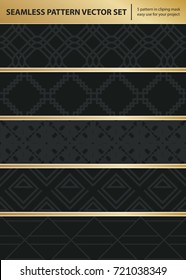 Abstract concept vector monochrome geometric pattern. Dark blue, gold minimal background. Creative illustration template. Seamless stylish texture. For wallpaper, surface, web design, textile, decor