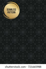 Abstract concept vector monochrome geometric pattern. Dark blue, gold minimal background. Creative illustration template. Seamless stylish texture. For wallpaper, surface, web design, textile, decor