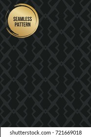 Abstract concept vector monochrome geometric pattern. Dark blue, gold minimal background. Creative illustration template. Seamless stylish texture. For wallpaper, surface, web design, textile, decor
